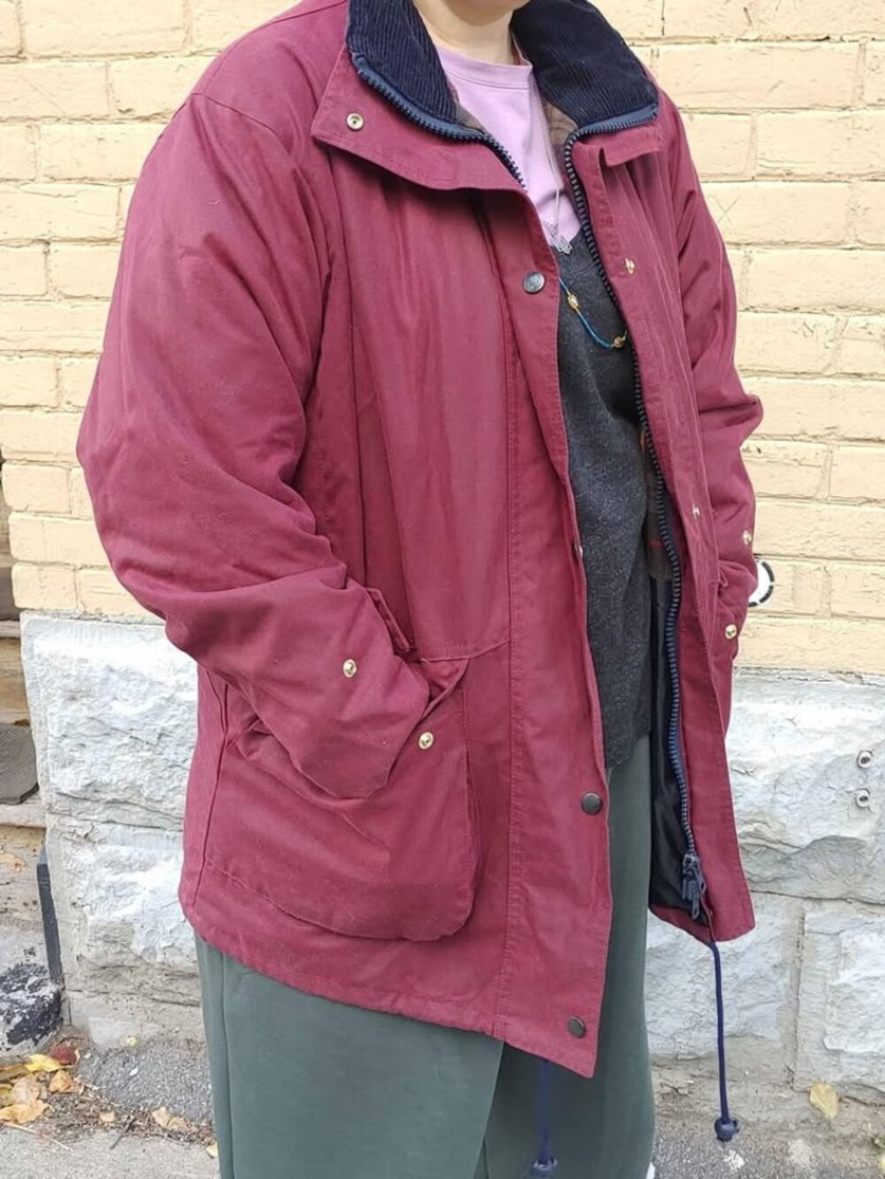 Classic British Waxed Jacket Coat Women's Oxford Blue like Barbour M Rare